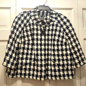 East 5th women's cropped jacket 3/4 sleeves Sz XL Houndstooth